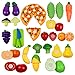LoveS 24pcs Cutting Fruit Vegetable Kitchen Pretend Food Play Set Educational Toy For Children Kids