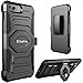 iPhone 7 Plus Case, Kaptron Full Body Protective Rugged Dual Layer Holster Case with Kickstand and Belt Clip for Apple iPhone 7 Plus (Black)