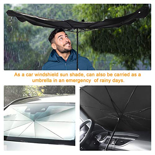 Car Windshield Sun Shade, Foldable Reflector Umbrella, Blocks UV Rays