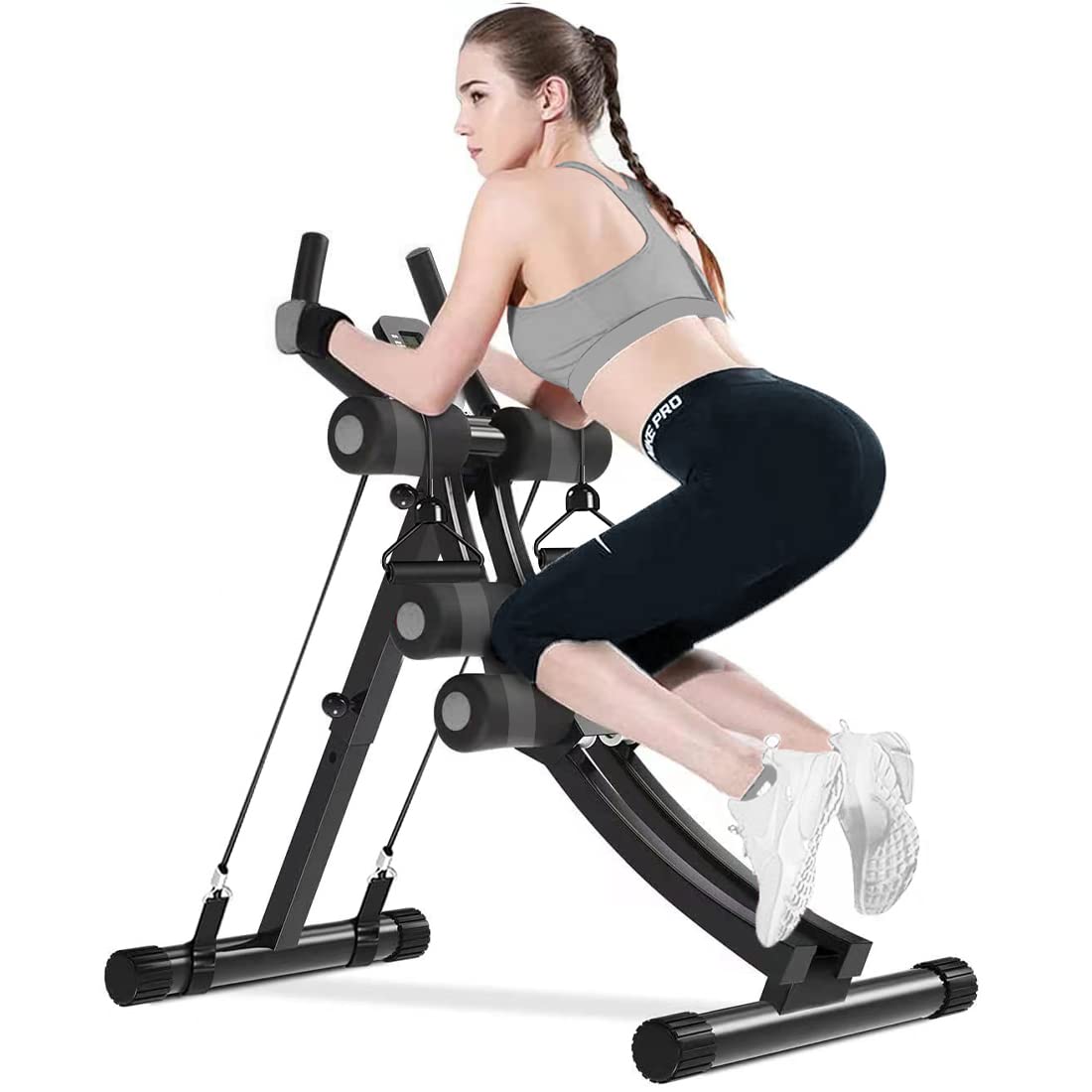Photo 1 of WINBOX AB Workout Equipment, Height Adjustable Ab Machine for Abdominal Exercise and Strength Training, Home Gym Machine With Resistance Bands?Grey?
