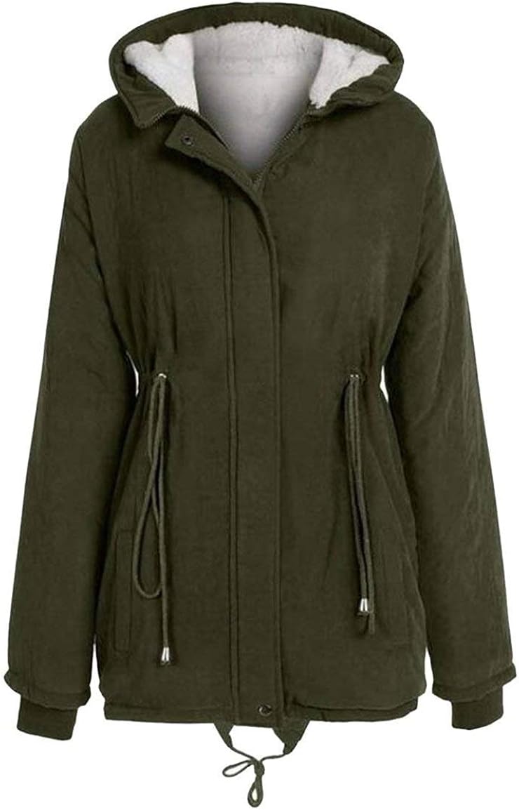 Ladies Winter Coat Autumn Winter Warm Lined Parka Elegant Simple