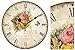KI Store Decorative Wall Clocks Silent Non Ticking Large Round Vintage Rustic Clock for Living Room Kitchen Farm House Cottage Bedroom (Rose Love)