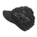 Women's Cable Knit Visor Hat with Flower Accent
