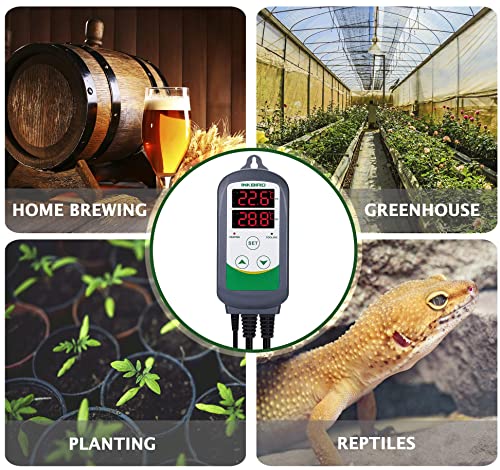 Inkbird ITC-308 220 V Digital Temperature Controller Thermostat Control with Heating and Cooling for Homebrew, Breeding, Greenhouse