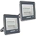 LEPOWER 50W LED Flood Light, 5000lm Work Light with Plug, Equiv 250W Halogen, 6000K White Light, IP66 Waterproof Outdoor Floodlight for Garage, Garden, Lawn, Basketball Court, Playground 2 Pack