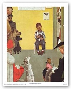 rockwell norman waiting poster print vet x7 amazon veterinarian