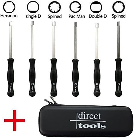 Direct Tools 6 Piece Set 2 Cycle Carburetor Adjusting Tool with Case Included Pac Man/ Single D/ Double D/ Hexagon/ 7 Teeth Splined/ 21-Teeth Splined Carb Screwdriver Set for Common Small Engine