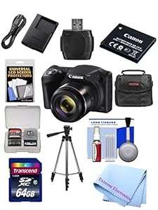 Canon Powershot SX420 IS 20 MP Wi-Fi Digital Camera with 42x Zoom (Black) Includes: Canon NB-11LH Battery & Canon Charger + 9pc 32GB Deluxe Accessory Kit w/ Extreme Electronics Cloth