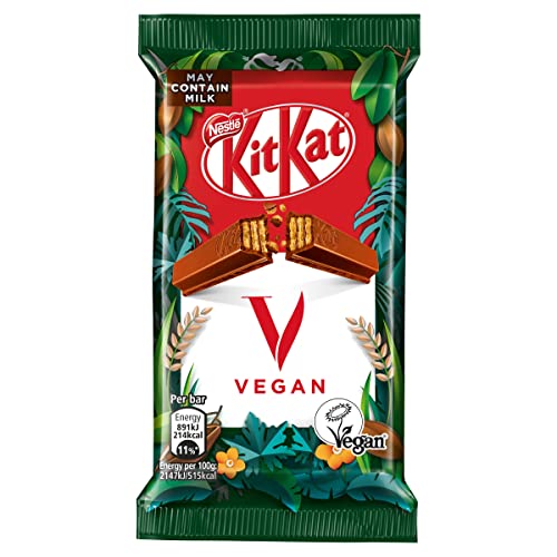 KITKAT VEGAN 4 FINGER BAR, 41.5G – PLANT BASED CHOCOLATE WAFER BAR, DAIRY FREE HEALTHY CHOCOLATE, 1.46 OUNCE