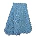 Aisunne African Lace Fabrics 5 Yards Nigerian French Lace Fabric with 3D Flower Fashion Embroidered Beading and Sequin for Wedding Party Dresses (Light Blue)