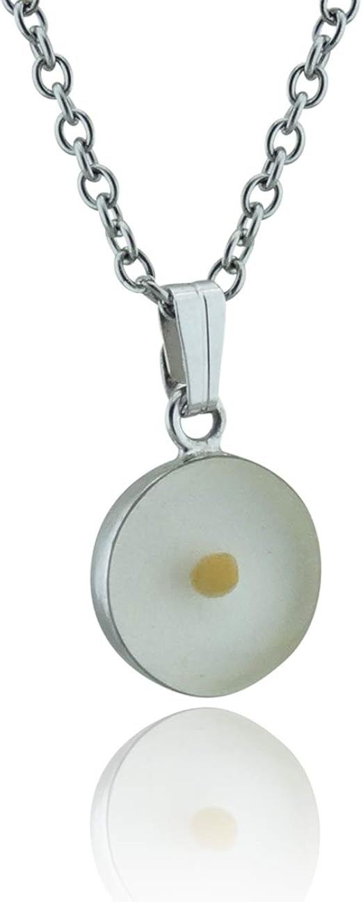 Real Mustard Seed Pendant Necklace Stainless