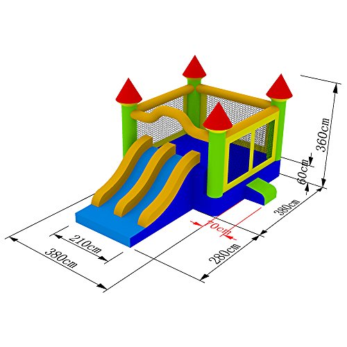 Inflatable HQ Commercial Grade Mega Double Slide Castle Bounce House 100% PVC and Blower