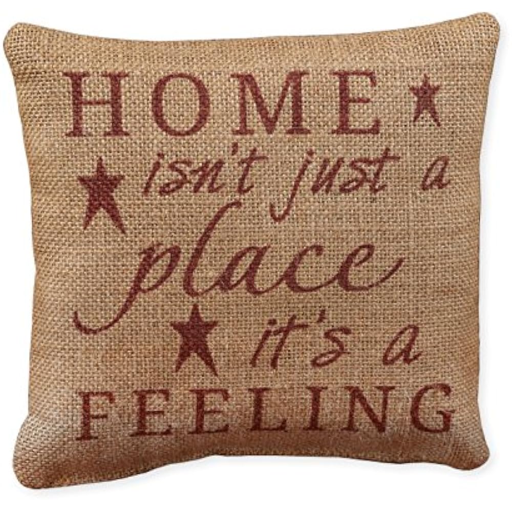 Country House Collection Small Burlap Pillow 8 X 8 Home Place