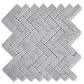 Carrara White Italian Carrera Marble Herringbone Mosaic Tile 1 x 3 Honed