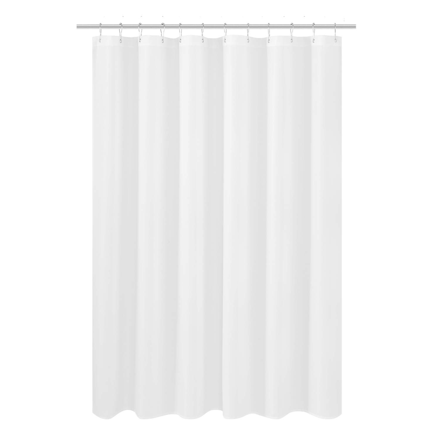 N&Y HOME Fabric Shower Curtain Liner Shorter Size 68 inches Height, Hotel Quality, Washable, White Bathroom Curtains with Grommets, 70x68 — image 1