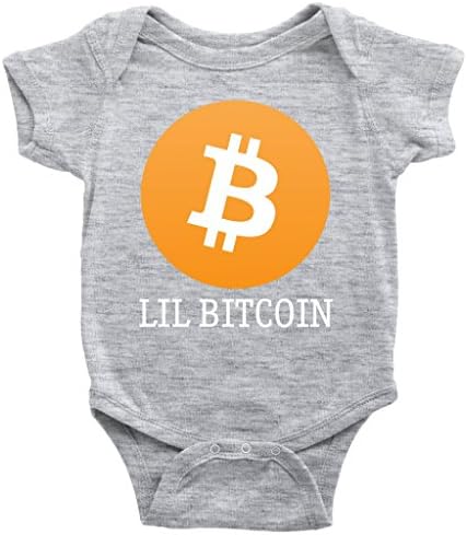Lil Bitcoin BTC Cryptocurrency Onesie (Grey, NB)