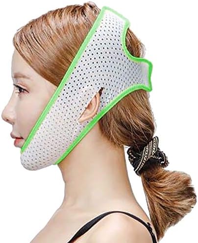 PAPWOO Slimming Face Mask Anti Wrinkle Facial Thin Slimming Cheek Mask Lift Up Thin V Face Line Face Slimming Belt Strap Beauty Tool Double Chin Reduce Bandage For Women & Men (Green)