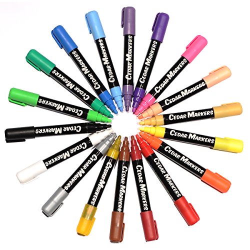 Cedar Markers Liquid Chalk Markers 18 Pack with 48 Chalkboard Labels