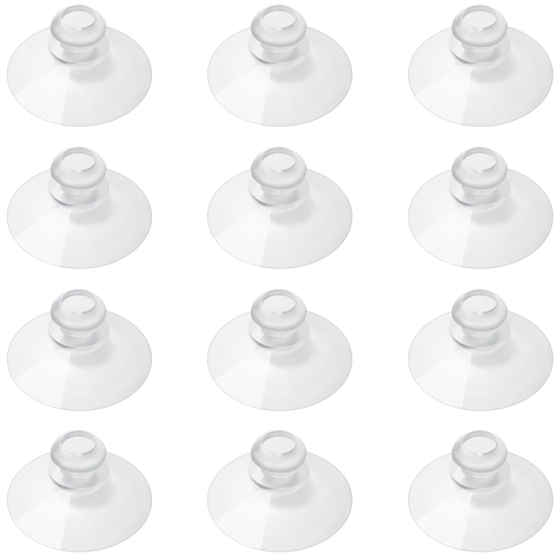 Photo 1 of LuluEasy 12 Pieces 1.2 inch Small Clear Suction Cups for Glass, Without Hooks Without Holes, Thick Professional Sucker Pads for Organization Decoration Window Bathroom Kitchen Car Radar Detector