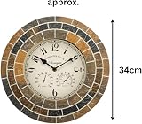 Garden Mile 34cm Stone Slate Outdoor Clock & Thermometer Waterproof view 4