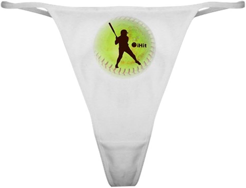 CafePress Ihit Fastpitch Softball Thong Underwear, Funny Womens