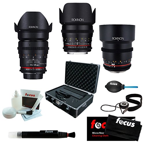 ROKINON CINE DS Portrait Bundle Lens Kit - 35mm + 50mm + 85mm For Canon EF