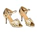 Misu Women's Peep toe Sandals Latin Salsa Tango Practice Ballroom Dance Shoes with 3.3