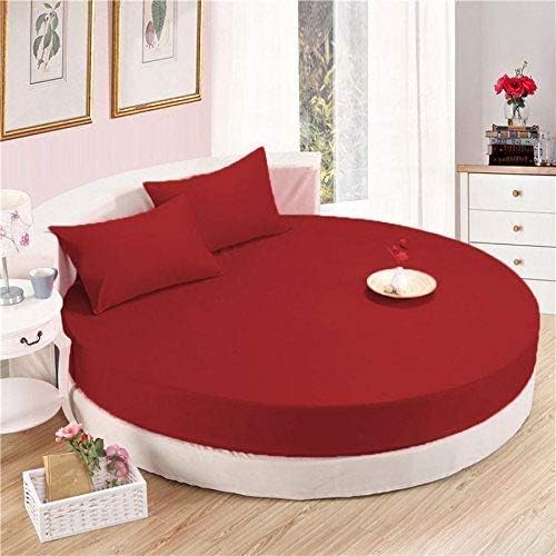 LuxuriousSheets 1800 Series Brushed Microfiber 96" Diameter Round Bed Sheet Set Solid Burgundy - Wrinkle & Fade Resistant