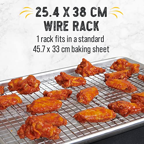 Checkered Chef Cooling Rack Set of 2 Stainless Steel, Oven Safe Grid