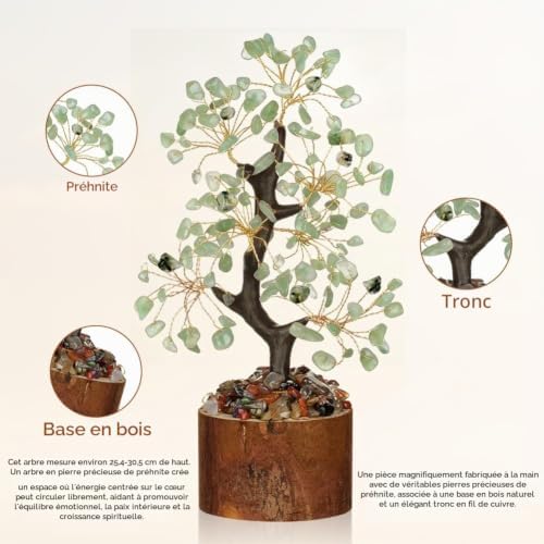 Arbre en Cristal Vert, Naturelle Arbre, Arbre de Vie, Pierres Thérapeutiques Cristal Arbre, Feng Shui Tree, Représente l'introspection, La Prospérité, Le Calme et l'équilibre, Home Decor