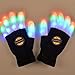 Premium LED Flashing Light Gloves By Fazadol - 7 Colors & 6 Modes - Elastic Fit Cotton / Polyester Material - Replaceable Batteries - Perfect For Parties, Halloween, Raves, Clubbing, Dancing & More