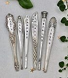 Herb Markers Set of 6 GARDEN stakes Made From Vintage Spoon Handles Oregano, Basil, Parsley, Rosemary, Thyme, Dill. Garden Markers Herb Labels