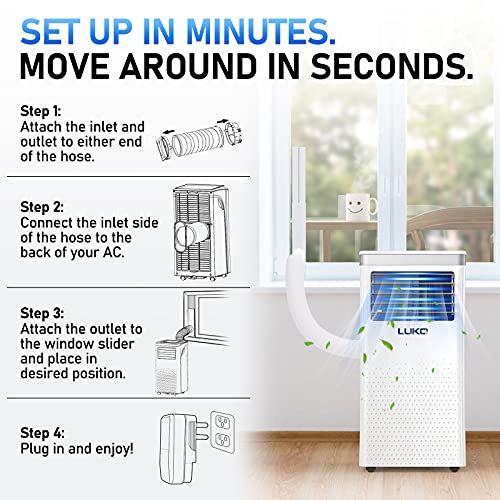 LUKO Portable Air Conditioner AC Unit 10000 BTU,Cooler, Dehumidifier