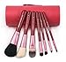 Makeup Brush Set Red Cone- 7 Zoreya Professional Makeup Brushes With Premium Synthetic Fiber And Free Luxury Case Kit