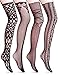 VERO MONTE 3 Styles Thigh High Stockings Fishnet Pantyhose for Women Garter Belt