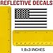 Ghosted Subdued American Flag car Decal, Silver with ghosted Black Print, 1.8