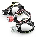 Xtreme Bright Sport Headlamp LED Camping Headlamp Features 3 Modes: 100% Brightness, 50% Brightness & Blue Light (Cuts Through Fog & Glare) - Rotates 90 Degrees - 100%