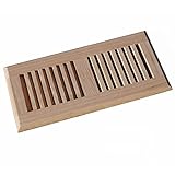 WELLAND 6 Inch x 14 Inch Red Oak Hardwood Vent Floor Register Self Rimming Unfinished