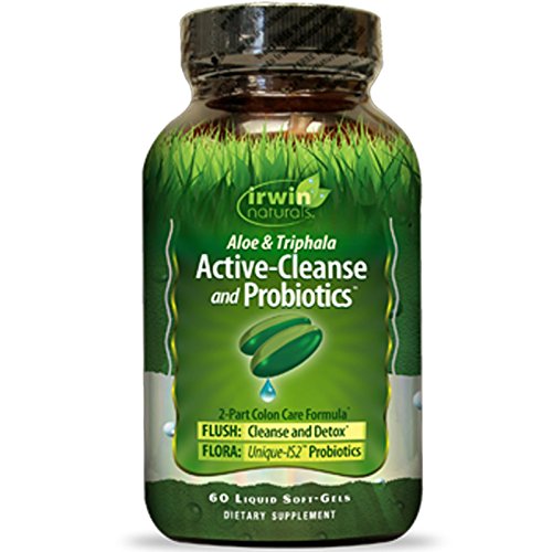 Irwin Naturals, Aloe & Triphala Active-Cleanse and Probiotics, 60 Liquid Soft-Gels - 2pc