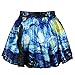 Famous Van Gogh Starry Night Skater Skirt Quiet Nights Mini Skirt for Women,Starry night,One Size