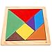 Acekid Children Rainbow Color Wooden Tangram 7 Piece Puzzle Tangram Educational Jigsaw Puzzle Toys