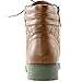 DailyShoes Women's Ankle Boots Combat Boot Low Heel Lace Up Zip Pocket Casual Fashion Style Spring Autumn Indoor Outdoor Flats Shoes Exclusive Credit Card Bootie Susan-01 Tan Pu 7.5