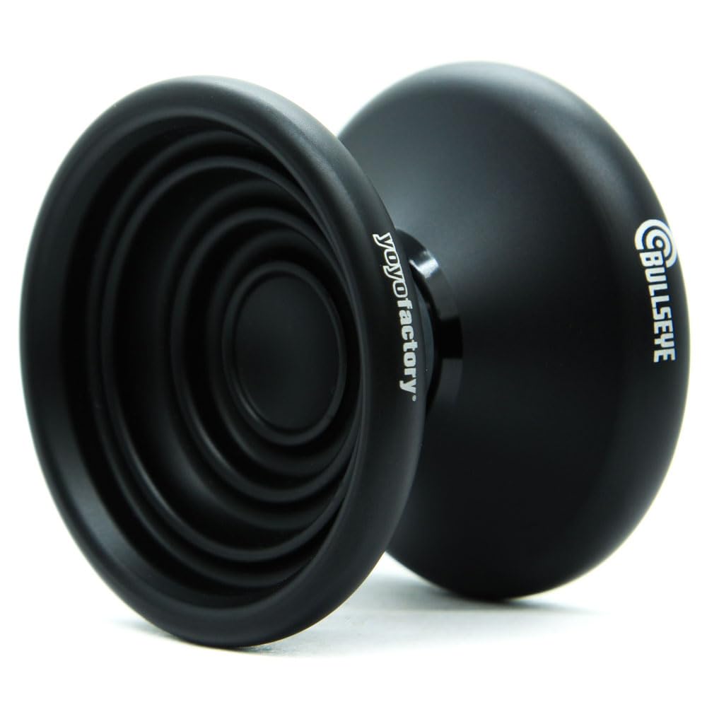 YoYo Factory Bullseye Metal Yo Yo – Professional Unresponsive Trick YoYo | Magic YoYo Style DNA Yo-Yo for Kids, Teens & Advanced Players - Black
