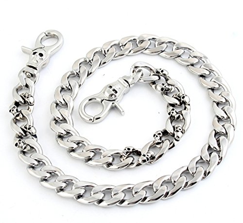 DoubleK Strong Skull Spike Key Jean Wallet Chain (27.5"/8.1oz) Silver CS119