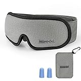Sleep Mask, HOMMINI Grey Memory Foam Breathable Eye Patch Light Blocking Sleeping Eye Mask with Travel Pouch, Best Blindfolder for Travel/Sleeping/Shift Work/Meditation Suit for Men Women and Kids 