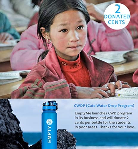 A blue water bottle designed for sports and outdoor activities, priced at $13.98.