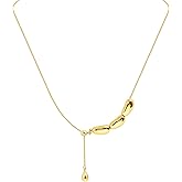 VOMIOK Pendant Necklaces for Women, Dainty Teardrop Necklace for Women with Adjustable Chain, 18K Plated Non Tarnish Simple Necklace, Trendy Long Pendant Necklace Jewelry for Women Gifts