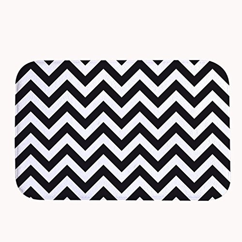 Rioengnakg Tappetino Bianco E Nero A Zig Zag Super Morbido
