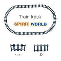 24X Train Tracks Non-Powered City Railroad Compatible Major Brands Building Block Toy Gifts