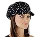 Glitter Sequin Trim Newsboy Style Relaxed Fit Cap ,Black ,One Size